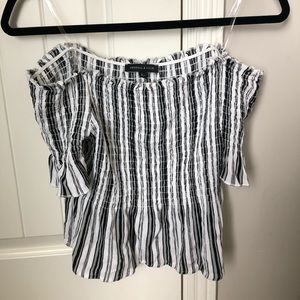 Black white and grey blouse